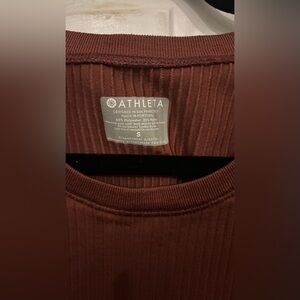 Athleta Ribbed Top in Deep Brown